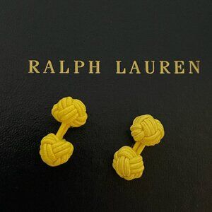 25 X Ralph Lauren Purple Label 100% SILK knot cufflinks yellow polo reseller lot